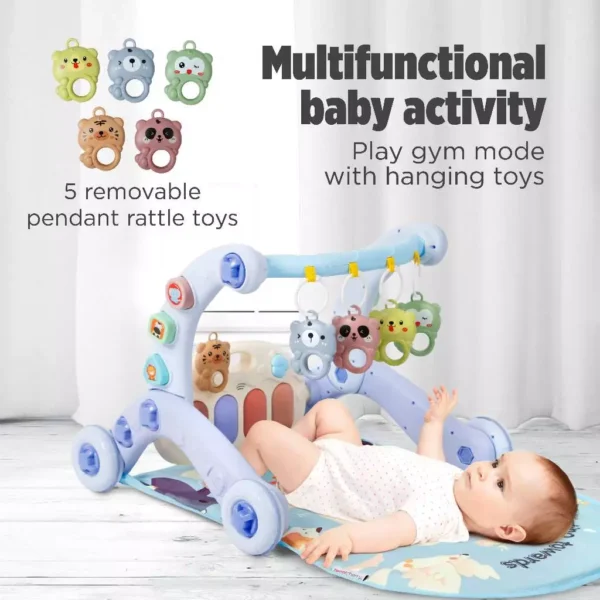 Sweet Cherry Baby Gym Play Mat & Baby Activity Center with Music and Light SC1166 Kiddie 3-In-1 Play Gym Walker